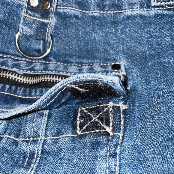 Torrid 3X Tripp NYC Curve Blue Power Denim Mini Zipper Front D Ring Skirt NWT - Picture 8 of 9